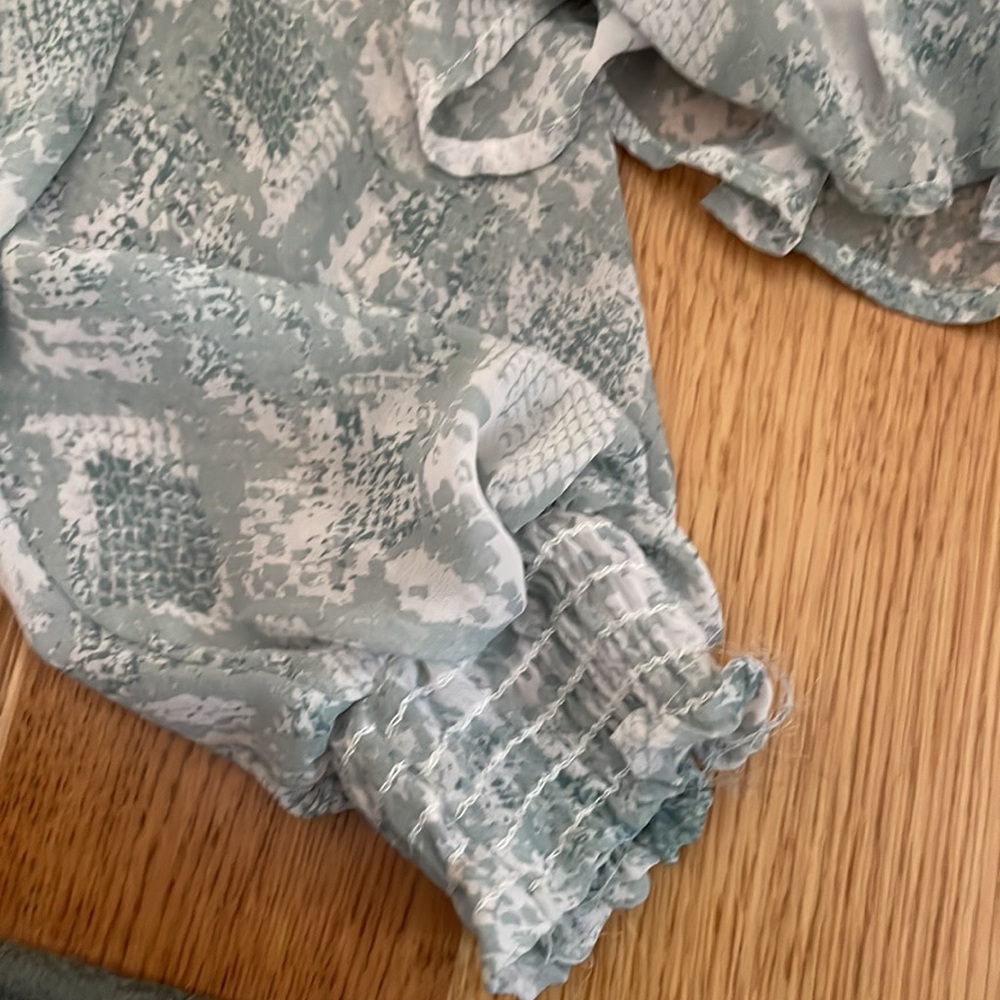 Ruby Smocked Snakeskin Print Top Size Small - image 6